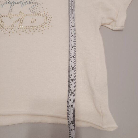 Pink Floyd Cropped Graphic Tee with Rhinestone Logo – Size L - Picture 7 of 8